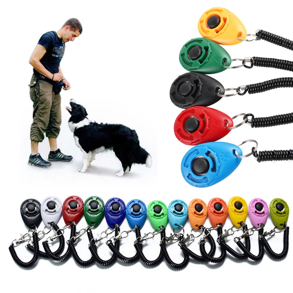 Adjustable Sound Clicker - Dog Training Tool with Wrist Strap and Key Chain