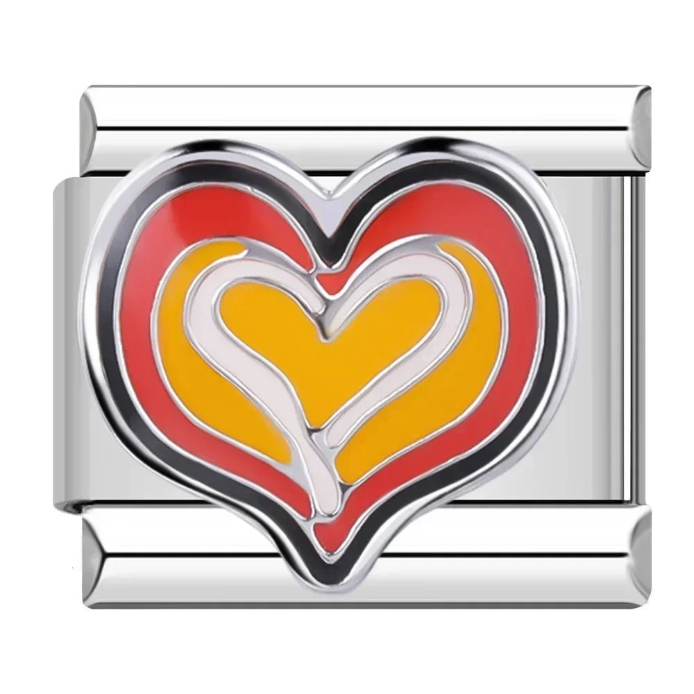 Hapiship Romantic Colour Heart Star Flwoer Tai Chi Italian Charm Links Fit 9mm Stainless Steel Bracelet Jewelry DIY Making DJ597 - Kaiju Mafia