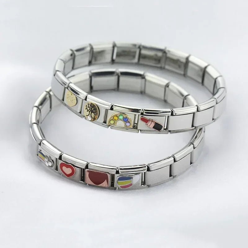 Hapiship 2024 Fashion Spider Star Moon Love Owl Italian Charm Links Fit 9mm Bracelet Stainless Steel Jewelry Making DJ003 - 346 - Kaiju Mafia