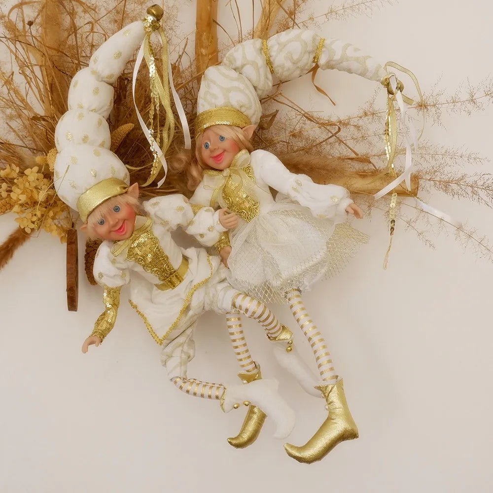 Elf Couple Navidad New Year Xmas Gifts for Kids Plush Dolls Toys Christmas Tree Pendant Drop Ornaments Hanging Decoration - Kaiju Mafia