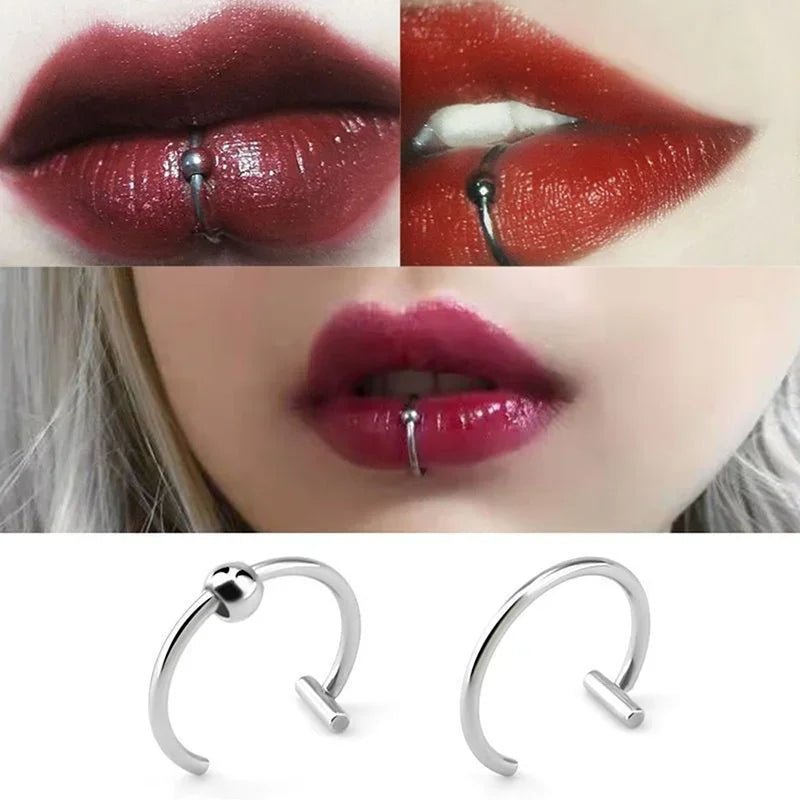 1Pc Stainless Steel Fake Nose Ring Hoop Septum Rings C Clip Lip Ring Earring Fake Nose Piercing Women Body Jewelry Non - Pierced - Kaiju Mafia