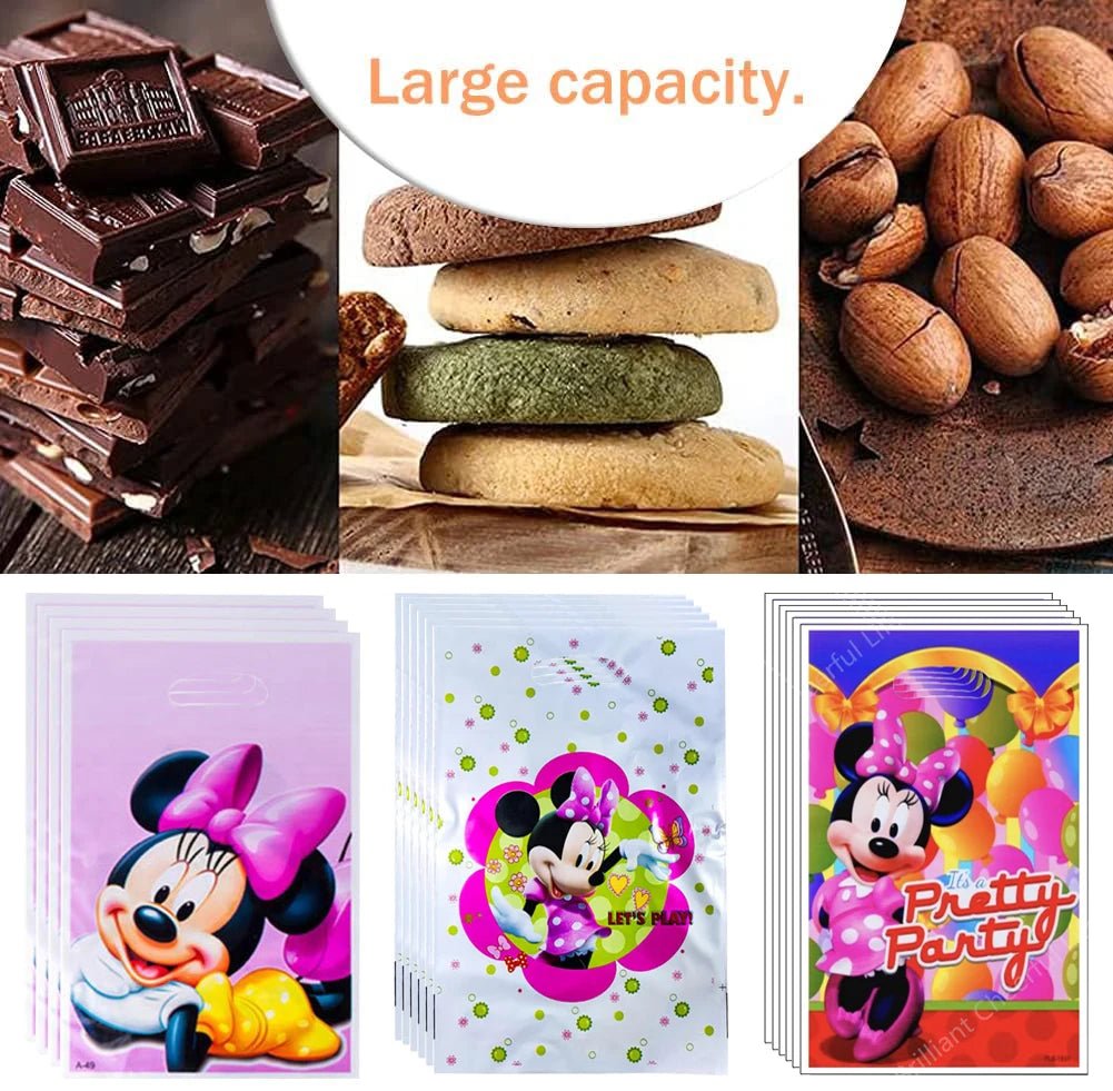 Disney Minnie Mouse Gift Bag Theme Birthday Party Decoration Candy Box Packaging Biscuit Storage Supplies Decorative Backpack - Kaiju Mafia