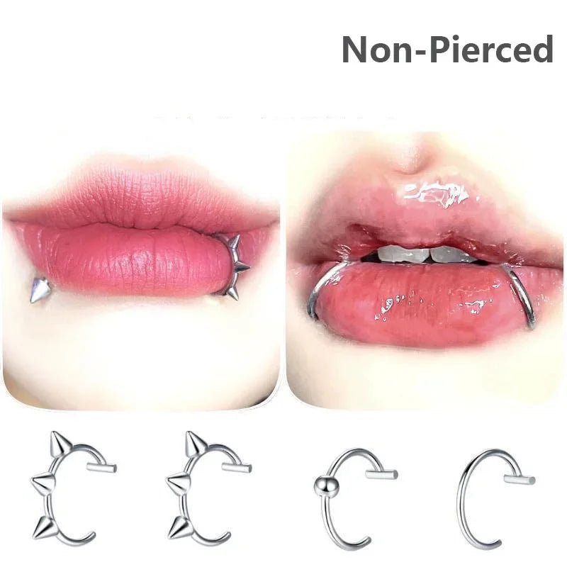 1Pc Stainless Steel Fake Nose Ring Hoop Septum Rings C Clip Lip Ring Earring Fake Nose Piercing Women Body Jewelry Non - Pierced - Kaiju Mafia