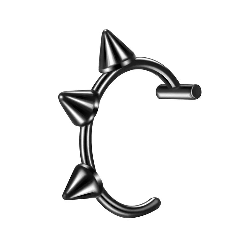 1Pc Stainless Steel Fake Nose Ring Hoop Septum Rings C Clip Lip Ring Earring Fake Nose Piercing Women Body Jewelry Non - Pierced - Kaiju Mafia