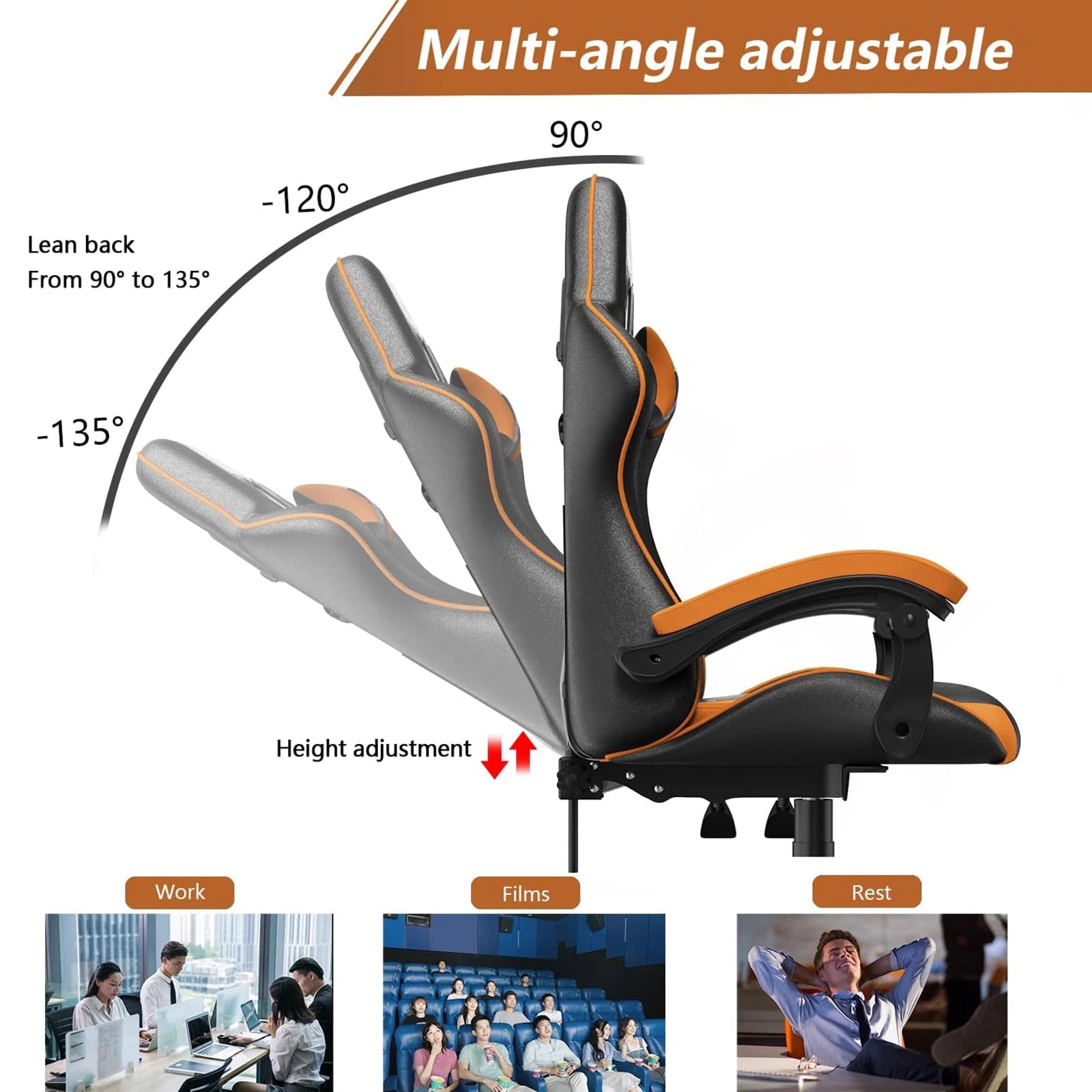 Ergo Gaming Chair with Headrest & Lumbar Support - Kaiju Mafia