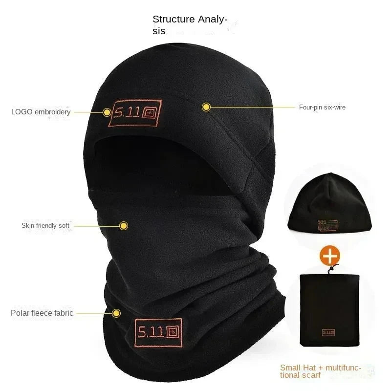Tactical Military Fleece Hat & Scarf Set - Winter Head Cover & Neck Protector - Kaiju Mafia