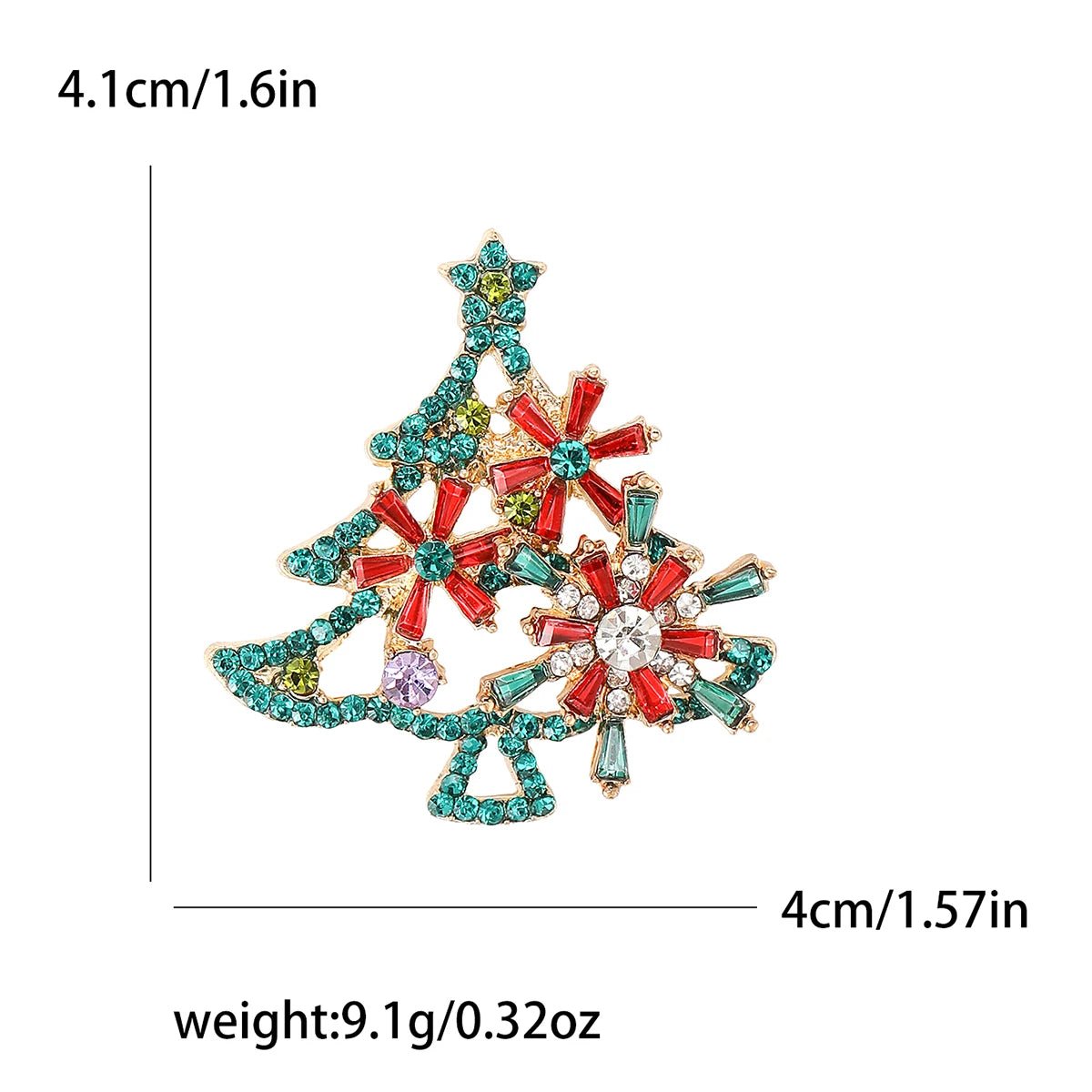 StarryGem Wholesale Christmas Festival Rhinestone Star Christmas Tree Brooches Classic Corsage Pins Coat Shirt Accessories Gifts - Kaiju Mafia