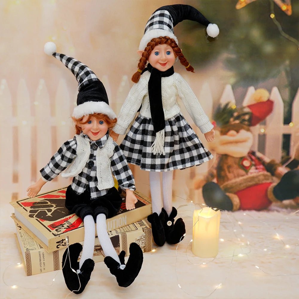Elf Couple Navidad New Year Xmas Gifts for Kids Plush Dolls Toys Christmas Tree Pendant Drop Ornaments Hanging Decoration - Kaiju Mafia