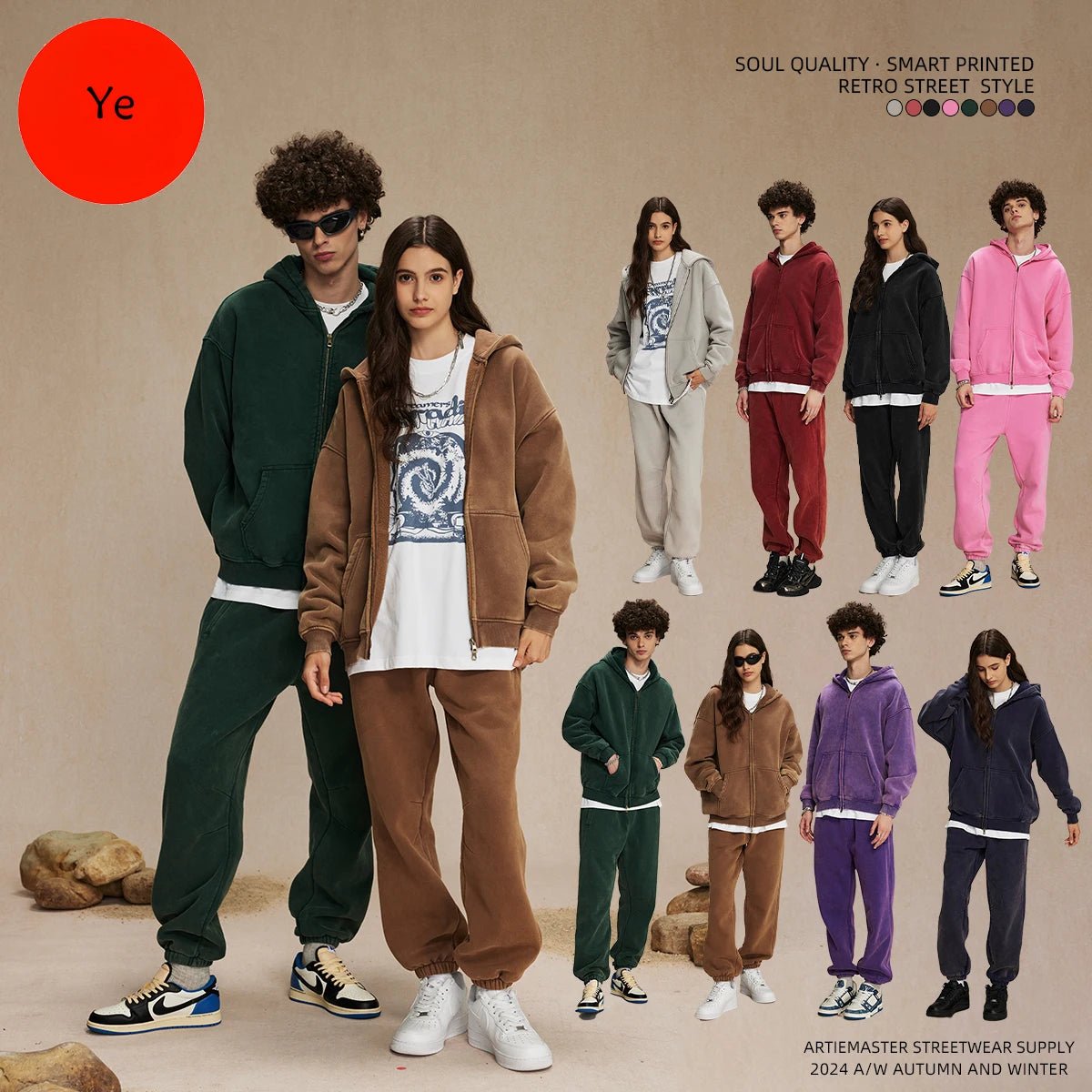 Batik fleece zippered hoodie - Kaiju Mafia