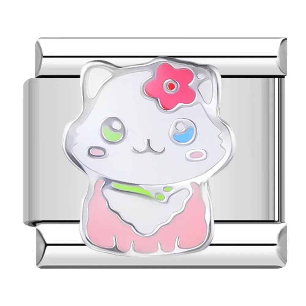 Hapiship Romantic Colour Heart Star Flwoer Tai Chi Italian Charm Links Fit 9mm Stainless Steel Bracelet Jewelry DIY Making DJ597 - Kaiju Mafia