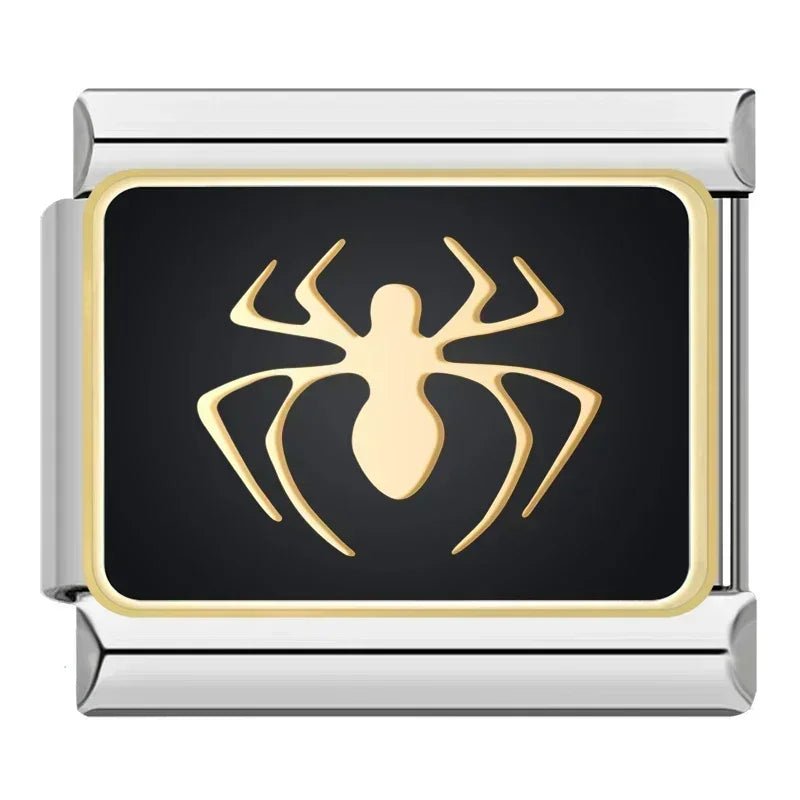 Hapiship 2024 Fashion Spider Star Moon Love Owl Italian Charm Links Fit 9mm Bracelet Stainless Steel Jewelry Making DJ003 - 346 - Kaiju Mafia