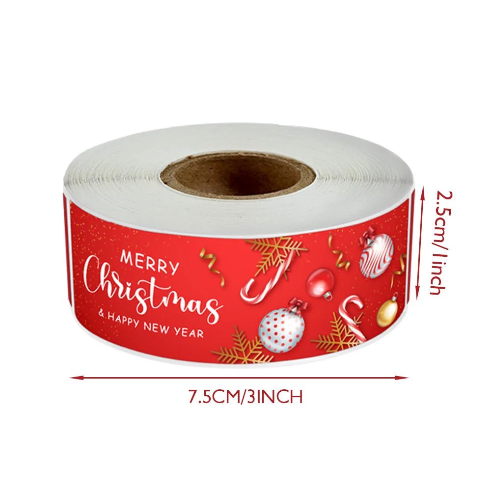 120Pcs/roll Merry Christmas Stickers Happy New Year Gift Sealing Stickers Holiday Candy Bag Box Decoration Stationery Stickers - Kaiju Mafia