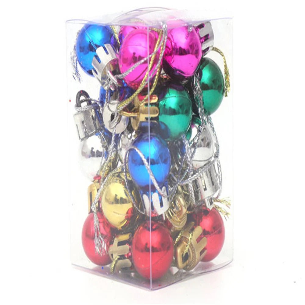 24pcs/Box 2cm Mini Christmas Ball Pendant Xmas Party Hanging Ball Ornament Shopping Mall Ceiling Christmas Tree Decorations - Kaiju Mafia