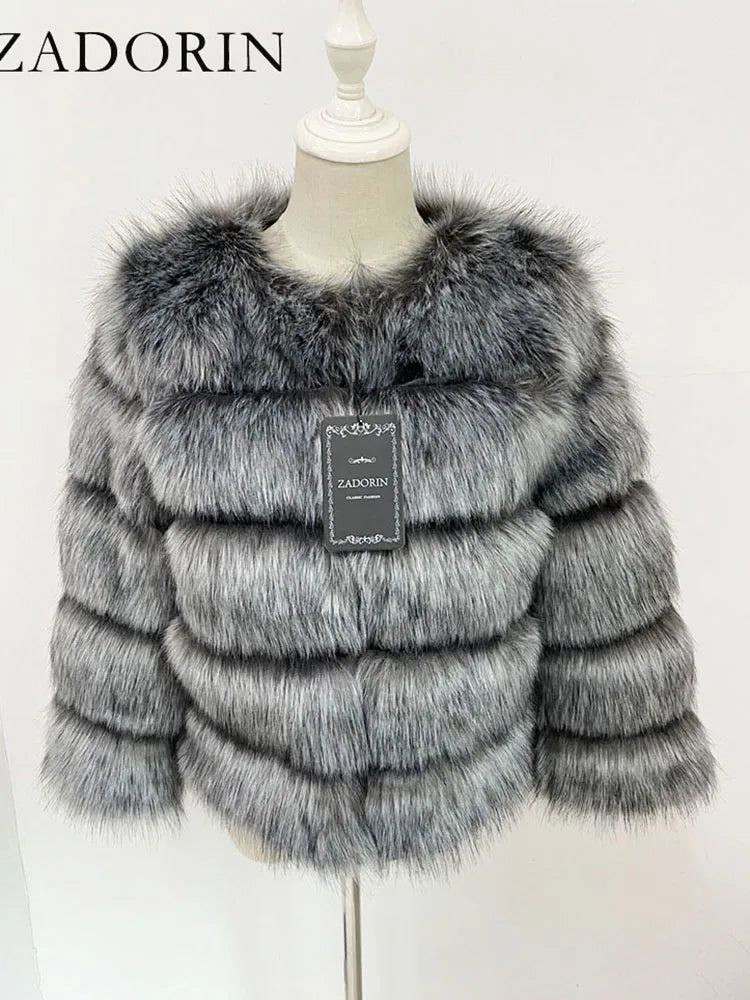 black and white faux fur coat black and white faux fur coat