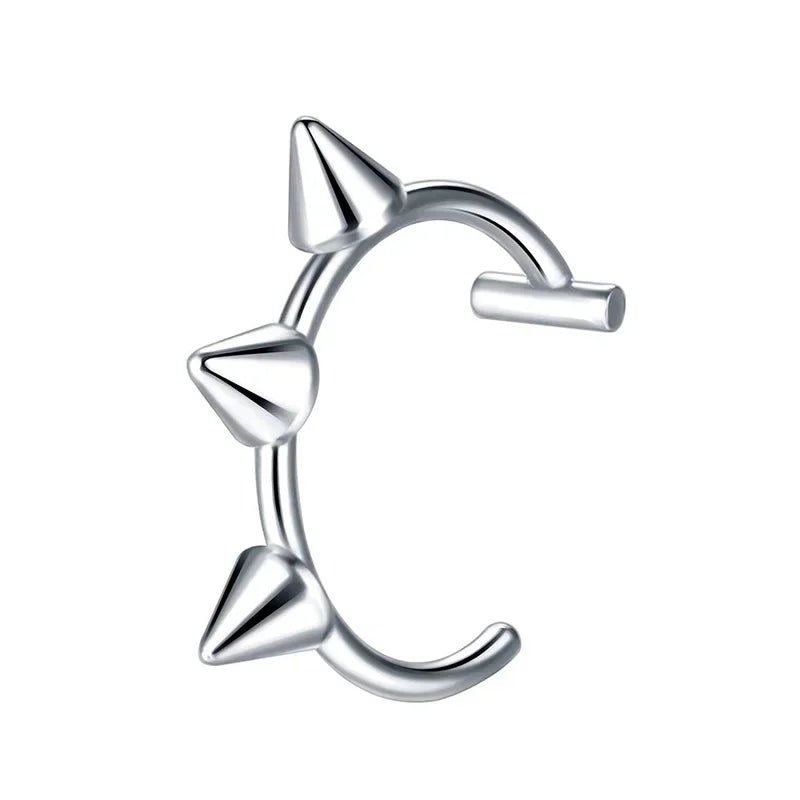 1Pc Stainless Steel Fake Nose Ring Hoop Septum Rings C Clip Lip Ring Earring Fake Nose Piercing Women Body Jewelry Non - Pierced - Kaiju Mafia