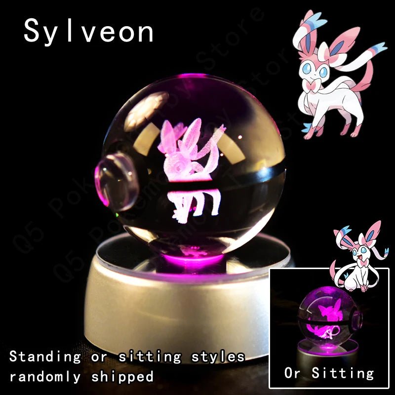 Pokemon 3D Crystal Ball Lamp Set - Perfect Kids Birthday Gift! - Kaiju Mafia