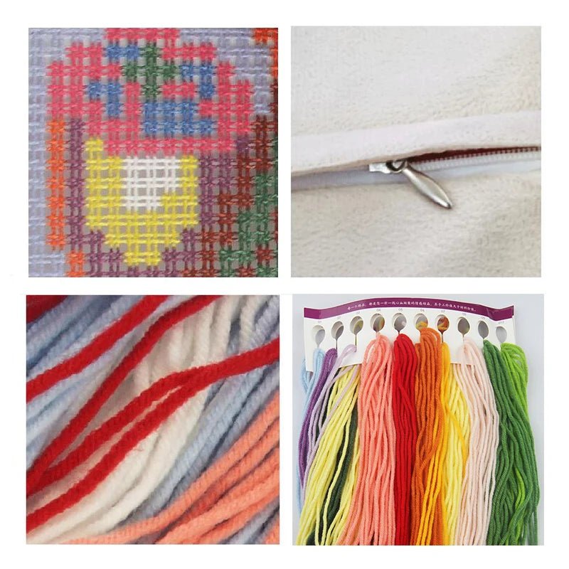 Unfinished DIY Embroidery Kit Pillow Cushion Case Christmas series Cross Stitch Set Needlework Handmade Sewing Craft 6CT - Kaiju Mafia