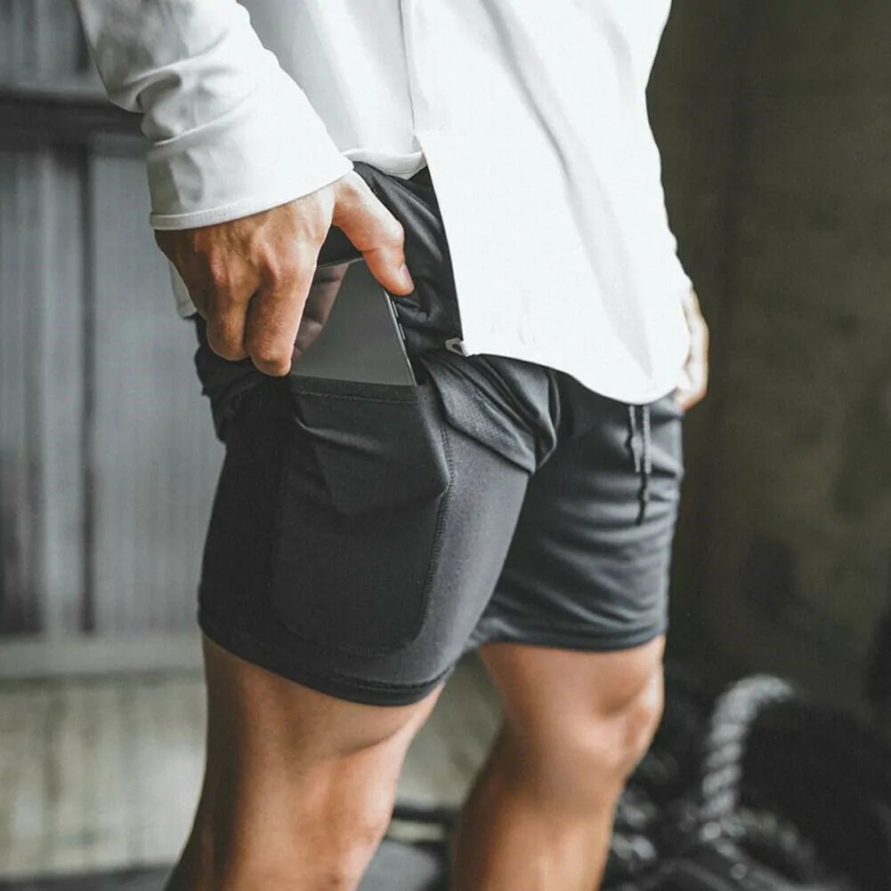 Mens 2 in 1 Fitness Running Shorts - Kaiju Mafia
