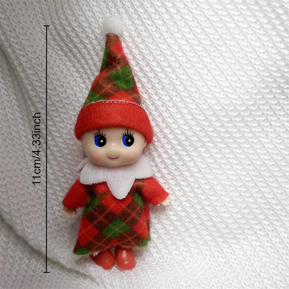 42cm Christmas Elf Doll for Kids Mini Toy Elf Dolls for Christmas Poseable Little Elf Shelf Sitters with Dangling Legs - Kaiju Mafia