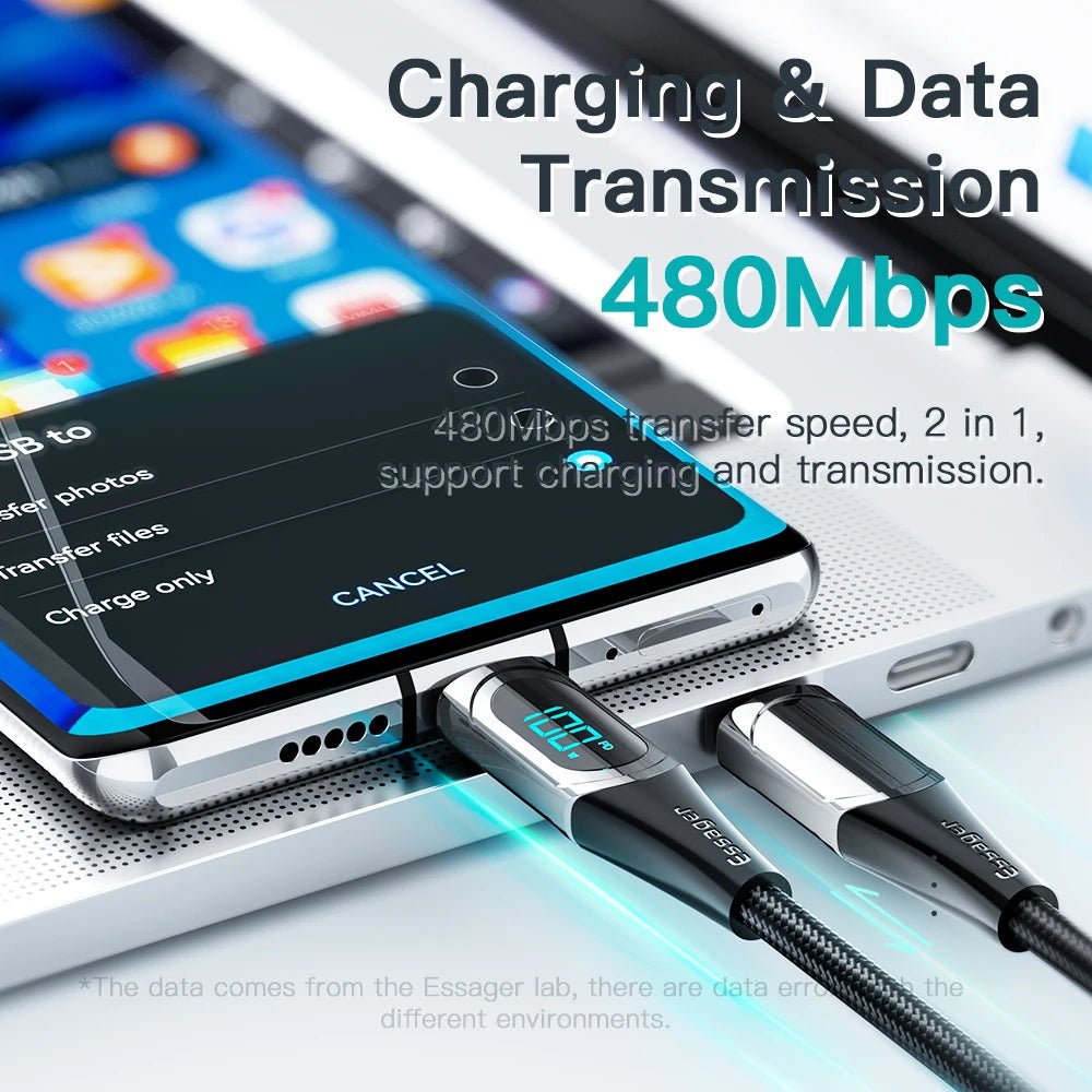Essager 100W PD Fast Charging USB-C Cable - 2M - Kaiju Mafia