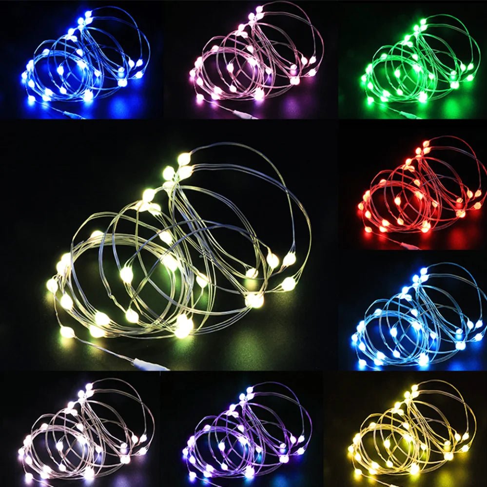 5/10/20M USB LED String Lights Copper Silver Wire Garland Light Waterproof Fairy Lights For Christmas Wedding Party Decoration - Kaiju Mafia