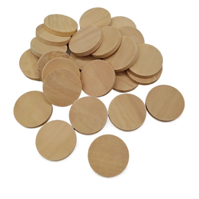 1.5cm - 3.5cm Wood Circles Round Discs Unfinished Slices Blank Wooden Ornaments for DIY Crafts, School Projects, Decorations - Kaiju Mafia