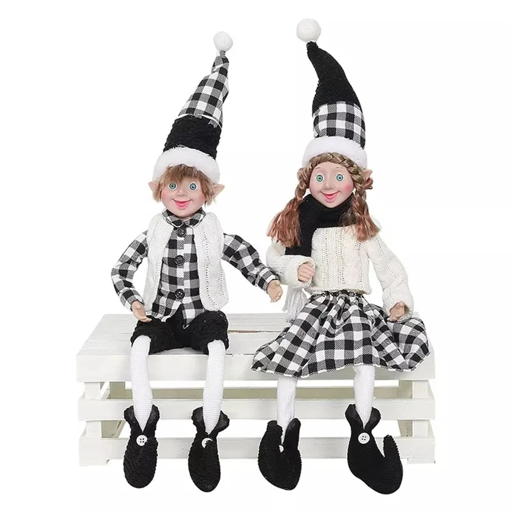 Elf Couple Navidad New Year Xmas Gifts for Kids Plush Dolls Toys Christmas Tree Pendant Drop Ornaments Hanging Decoration - Kaiju Mafia