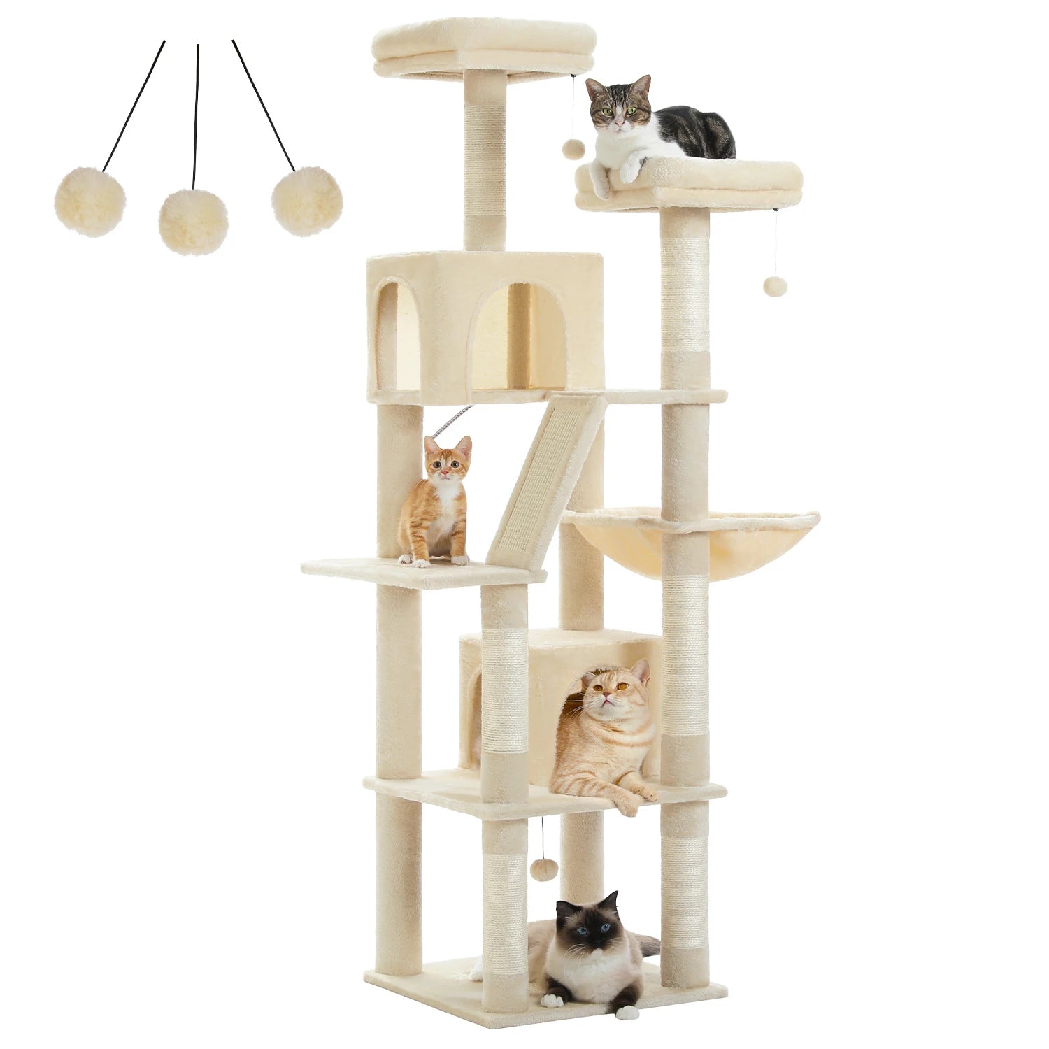 Ultimate Indoor Cat Tower - Multi-Level Plush Condo with Scratching Posts and Caves - Kaiju Mafia