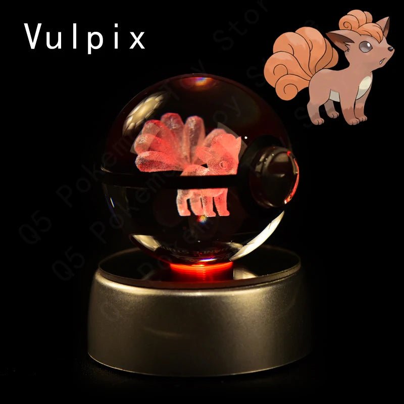 Pokemon 3D Crystal Ball Lamp Set - Perfect Kids Birthday Gift! - Kaiju Mafia
