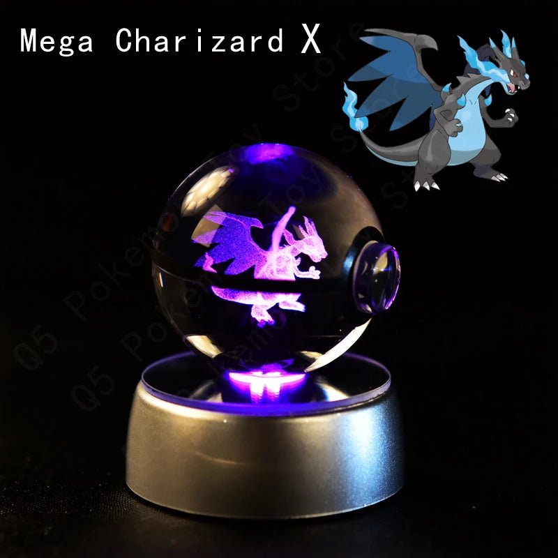 Pokemon 3D Crystal Ball Lamp Set - Perfect Kids Birthday Gift! - Kaiju Mafia