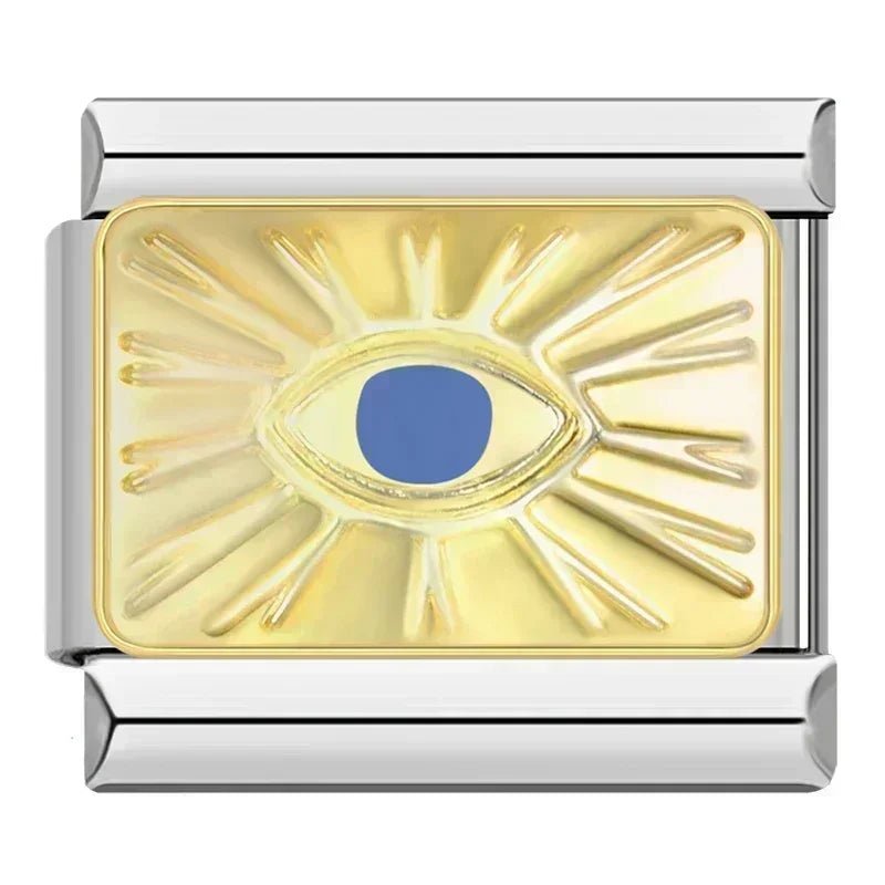 Hapiship 2024 Top Fashion Eye Moon Star Fish Spider Poker Queen Charm Italian Links Fit 9mm Bracelet Making DIY Jewelry DJ854 - Kaiju Mafia