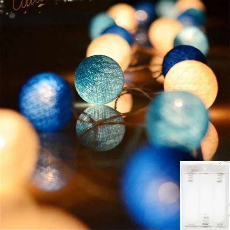 10/20/40 LED Cotton USB Balls String Christmas Fairy Lights Novelty Lamp Chain for Home Outdoor Garland Wedding Party Decoration - Kaiju Mafia