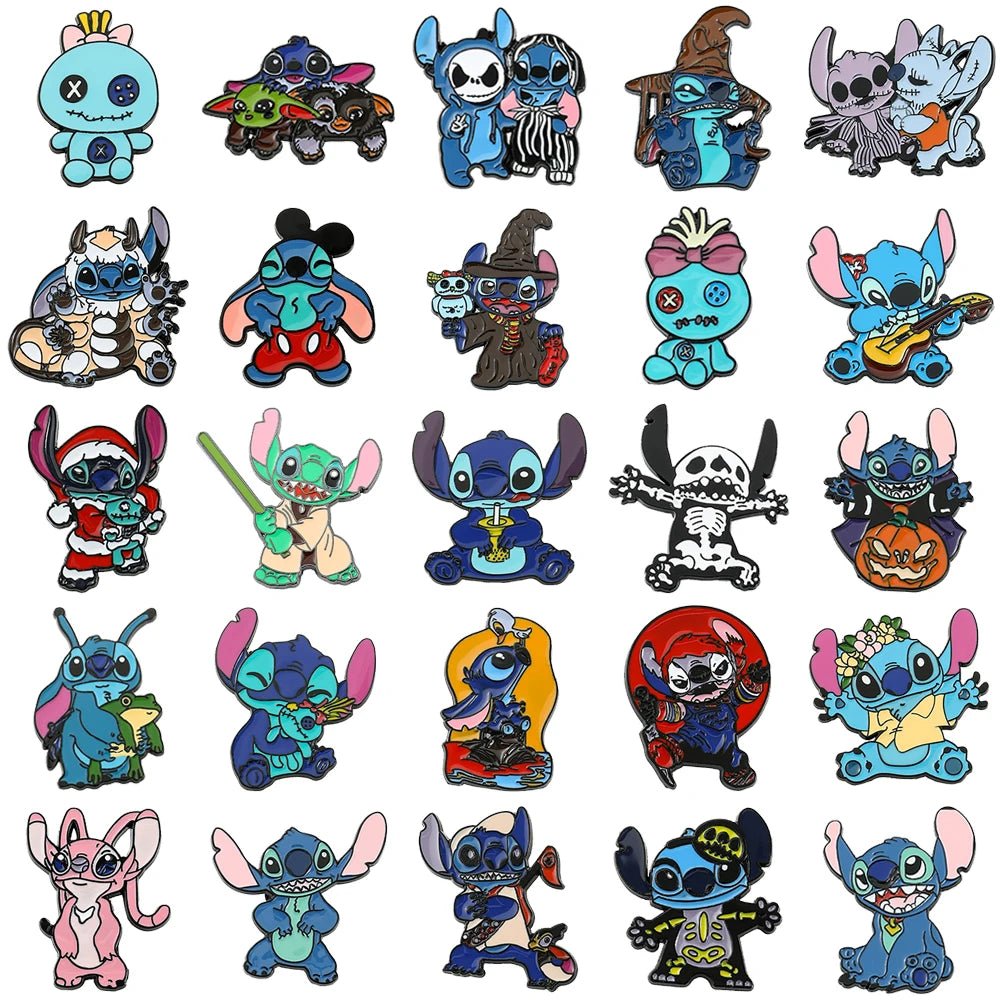 Disney Lilo & Stitch Brooches Cute Stitch Pin for Backpack Cartoon Anime Metal Badges for Bag Hat Accessories Christmas Gifts - Kaiju Mafia