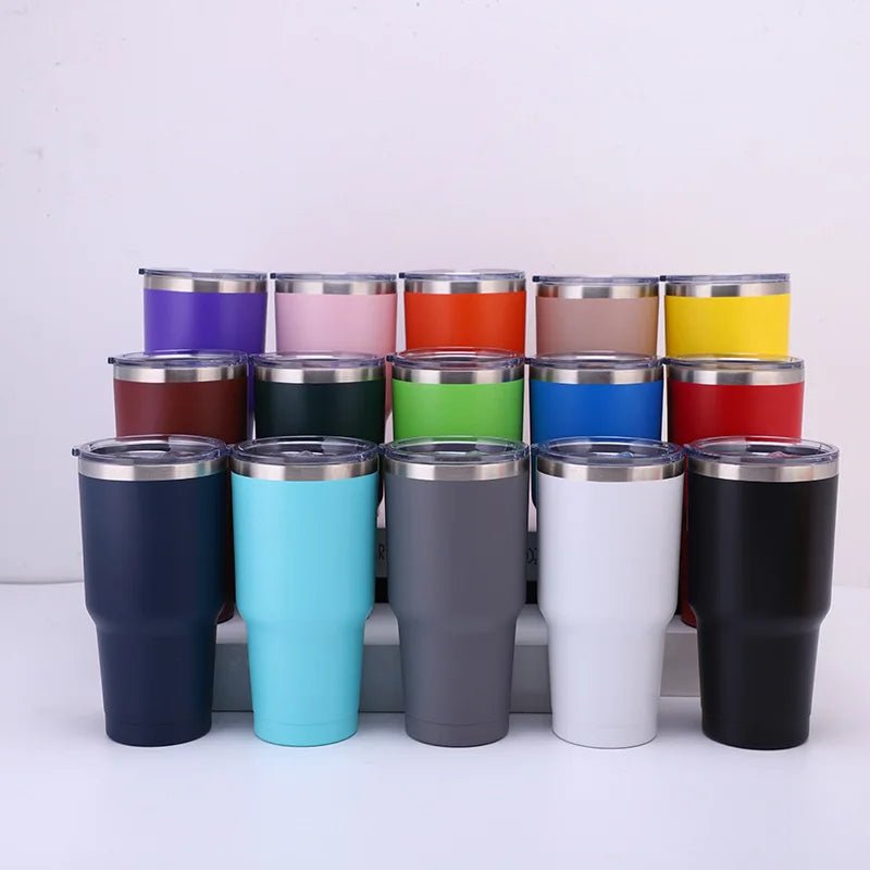 30oz 20oz Tumblers Yetys Travel Mugs Beer Cup With Straw Lids Stainless Steel Vacuum Insulat Thermal Water Bottle for Car Coffee - Kaiju Mafia