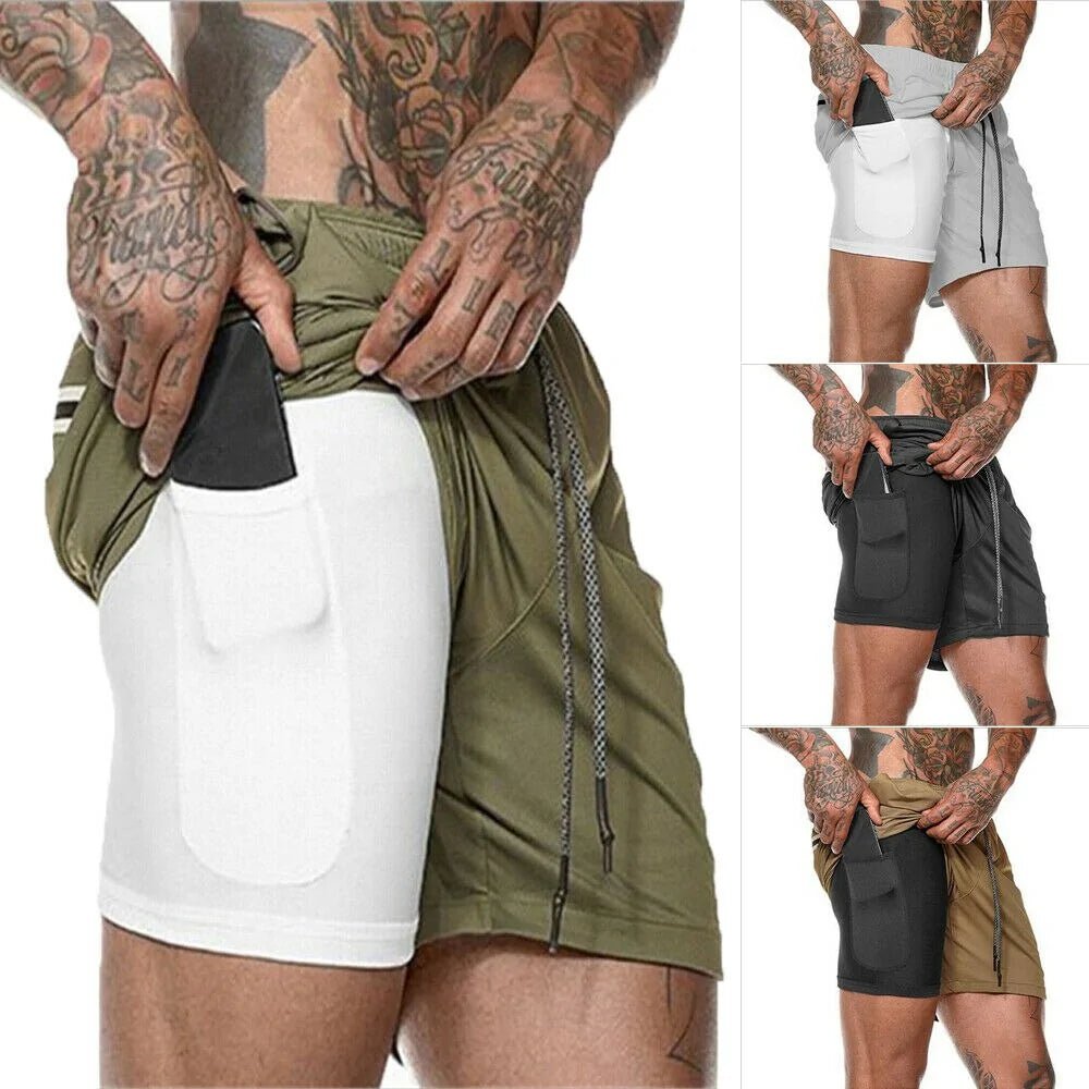 Mens 2 in 1 Fitness Running Shorts - Kaiju Mafia