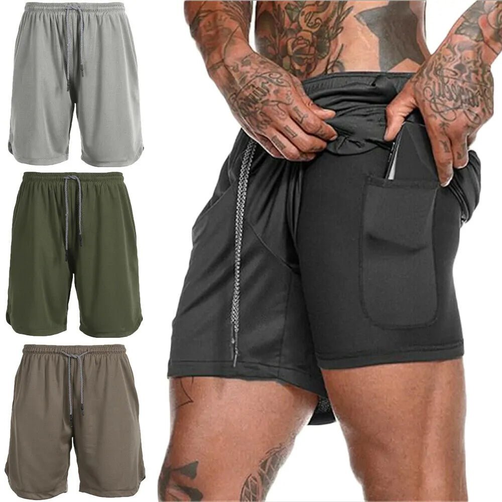 Mens 2 in 1 Fitness Running Shorts - Kaiju Mafia