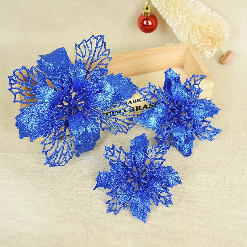 Glitter Poinsettia Christmas Flowers - Kaiju Mafia