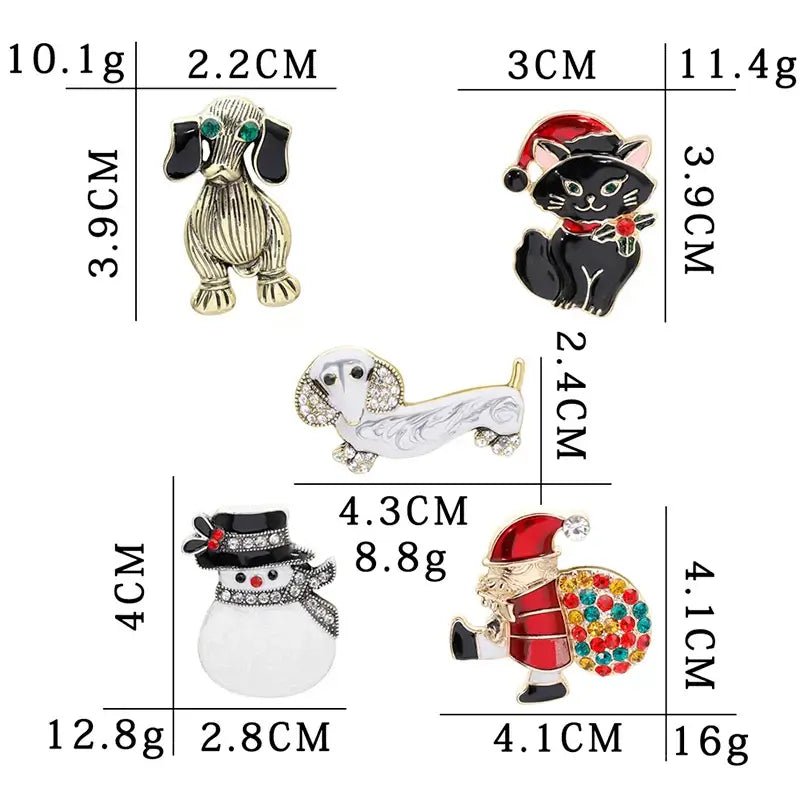 Cute Christmas Enamel Pins - Kaiju Mafia