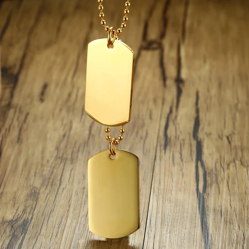 Vnox Double Dog Tag Necklace - Kaiju Mafia