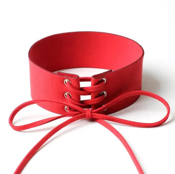Wide Black Velvet Choker Necklace - Kaiju Mafia
