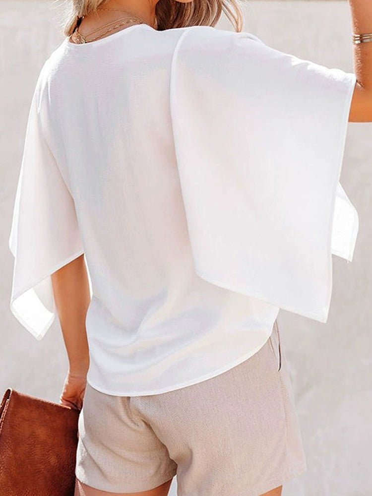 Fashion Minimalist White Loose Pullover Top Short Sleeve - Kaiju Mafia