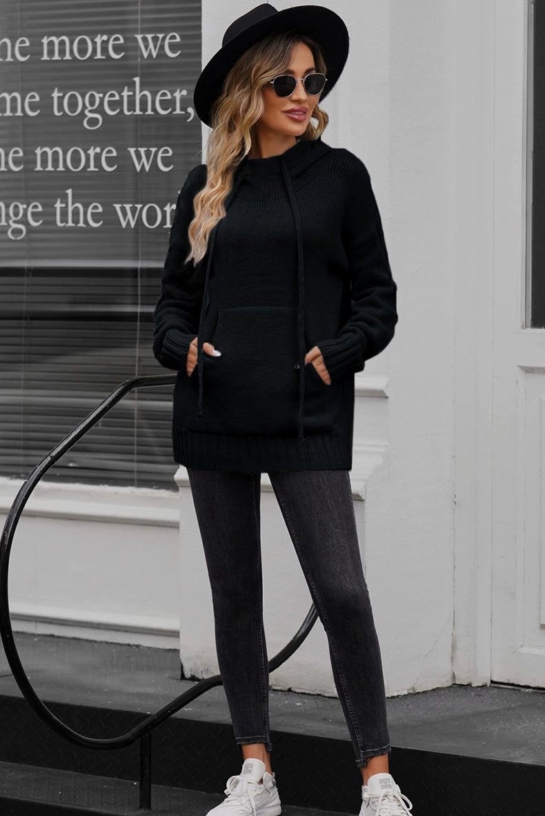 2024 Fashion Pure Color Kangaroo Pocket Turtleneck Knitting Sweater Female Winter New Arrival Thickened Heattech Thickening Sweater Female - Kaiju Mafia