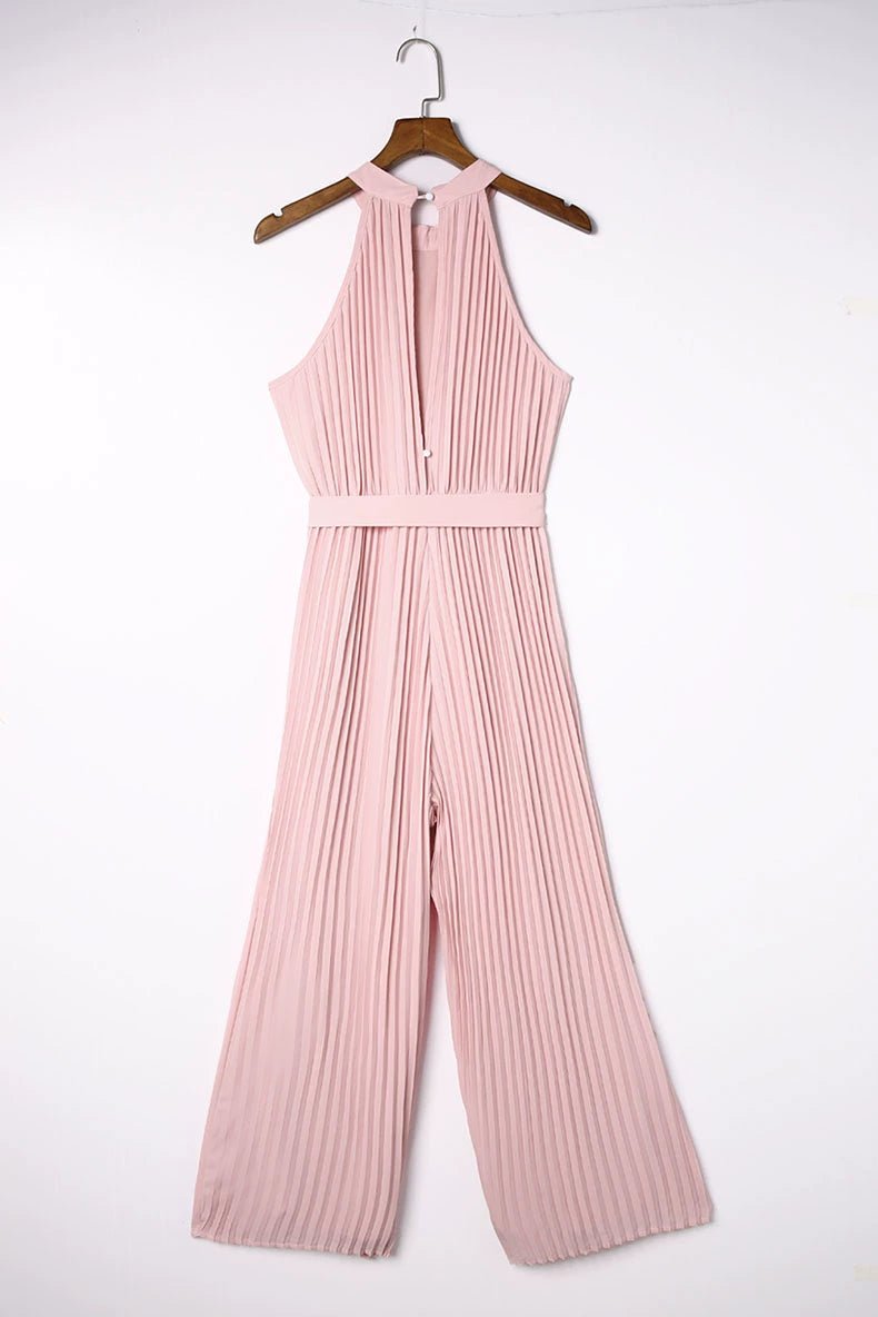 2024 Summer New Arrival Pure Color Halter Jumpsuit Women&