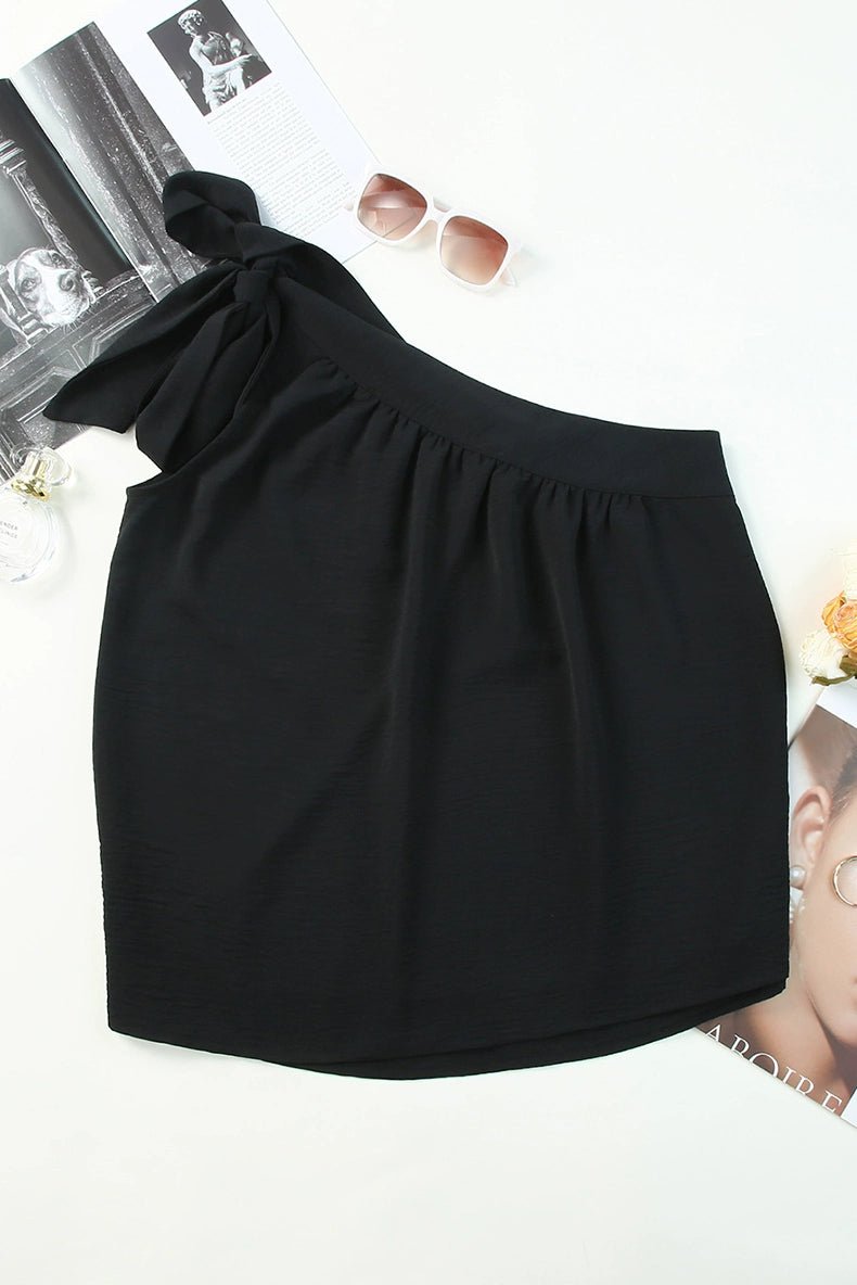 New Arrival One - Shoulder Fashion Ruched Sleeveless Pullover Vest - Kaiju Mafia