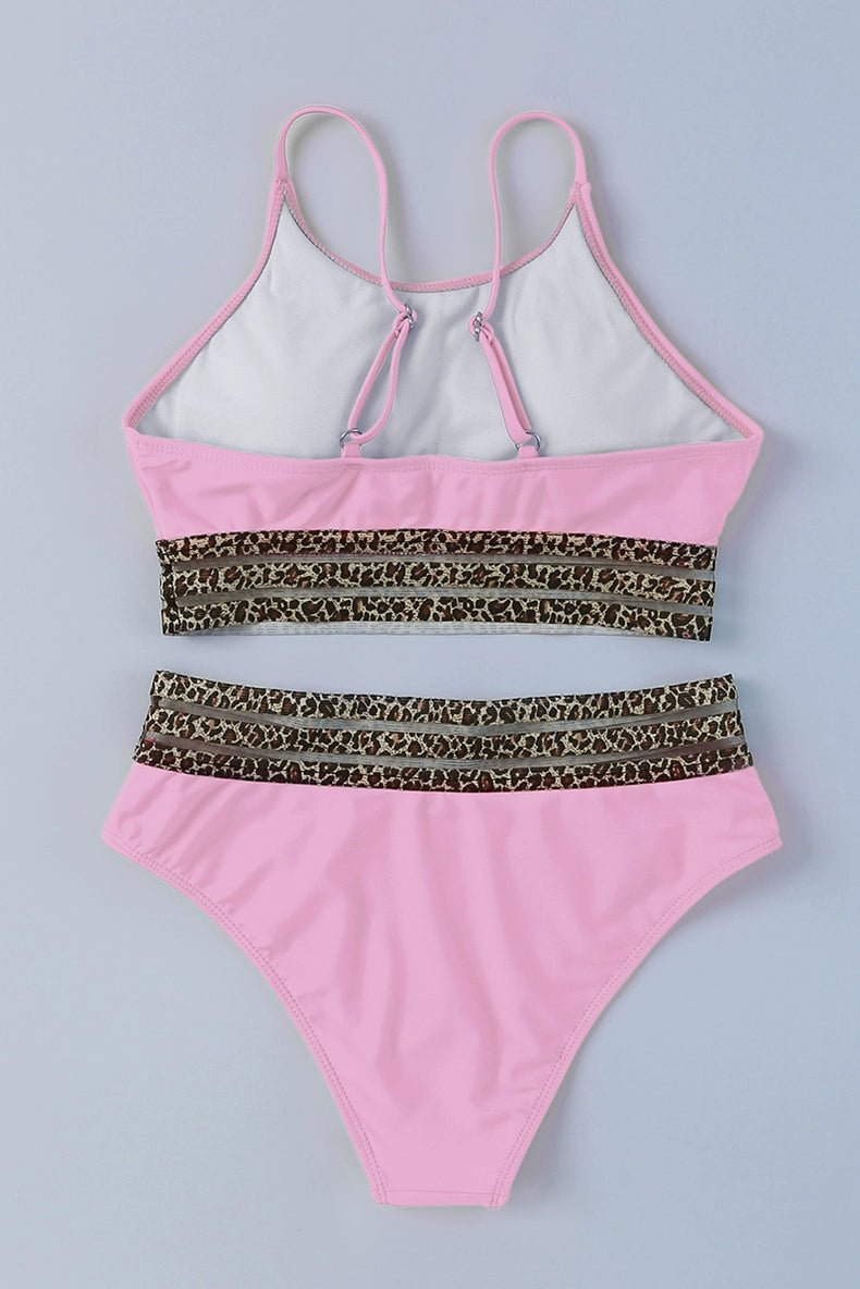 2024 Summer Leopard Print Print Separates Swimsuit Fashion with Chest Pad Wireless Cup Triangle Bikini Swimsuit Two - Piece Suit - Kaiju Mafia