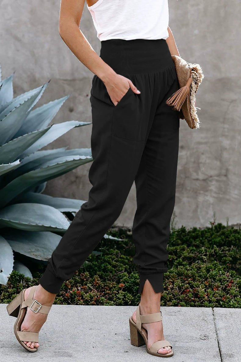 High Waist Nine Points European and American Fashion Minimalist Loose - Fit Tappered Trousers - Kaiju Mafia