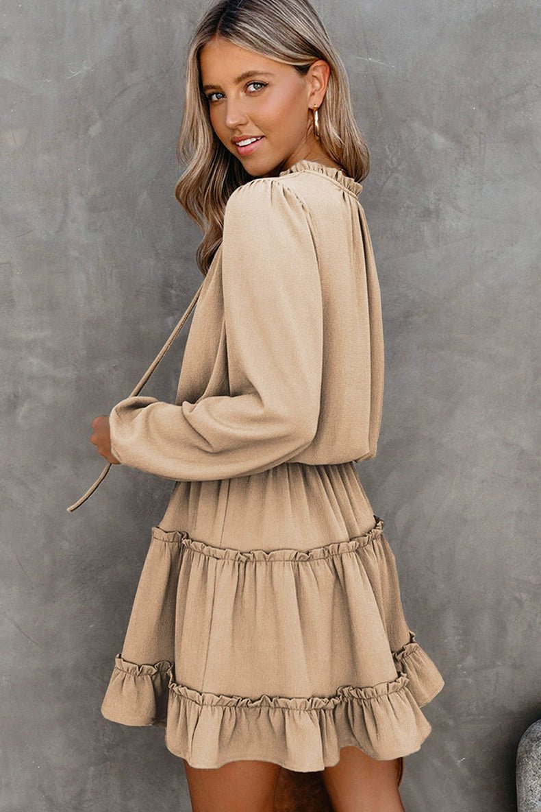 2024 Autumn Solid Color Thin Jumpsuit Skirt Fashion Slim Looking Temperament Commute Pullover Loose Knee - Length Dress Women - Kaiju Mafia