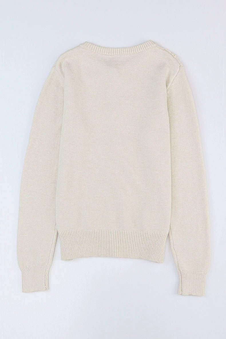 Fall 2024 New round Neck Long Sleeves Cardigan Sweater Women Fashion All - Match Lace Trim Knitted Cardigan Top Women - Kaiju Mafia