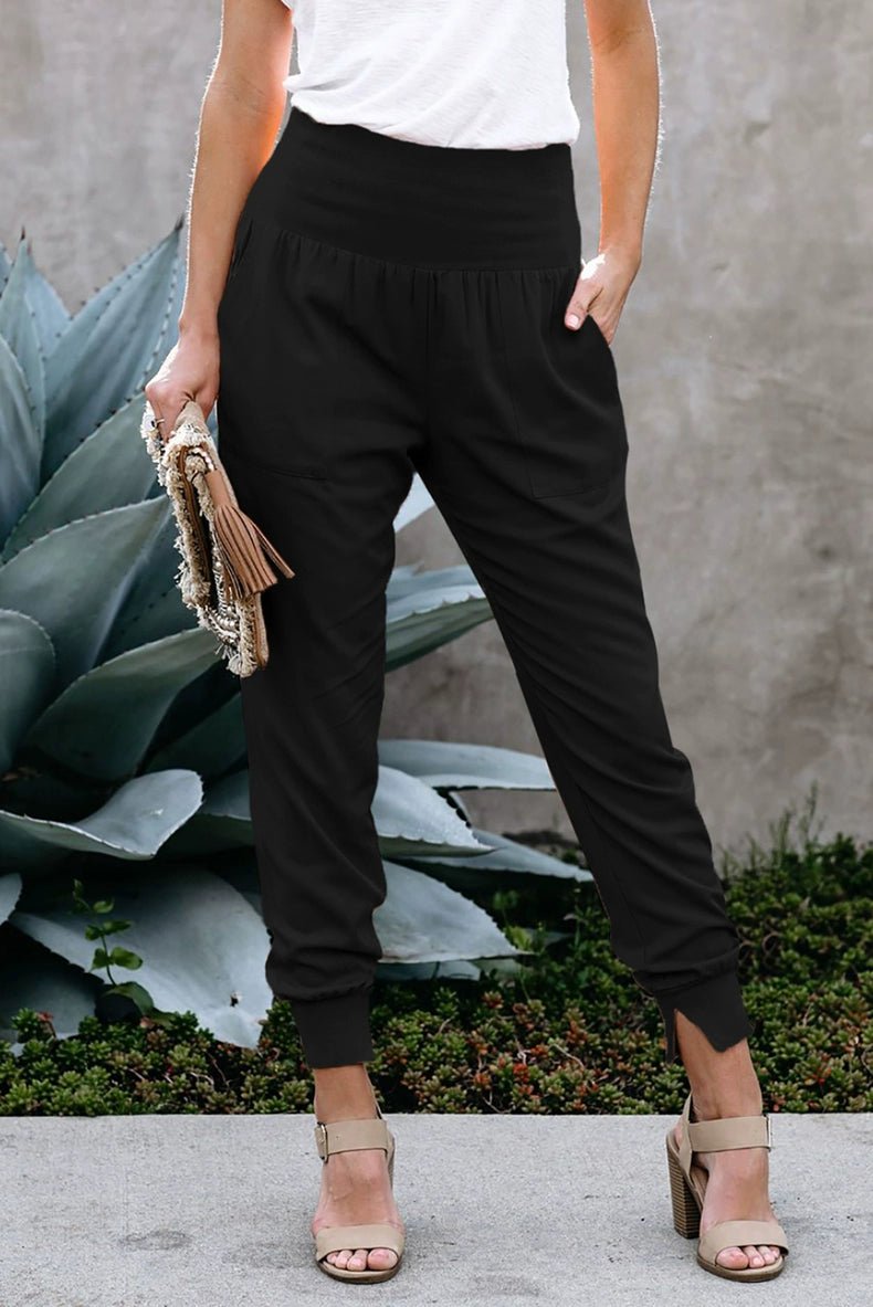 High Waist Nine Points European and American Fashion Minimalist Loose - Fit Tappered Trousers - Kaiju Mafia