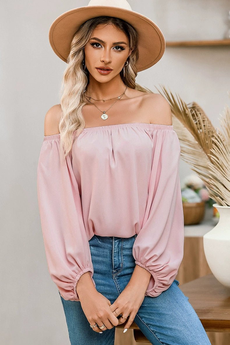 Off - the - Shoulder Fashion Tube Top off - Neck Pullover Long Sleeves Shirt - Kaiju Mafia